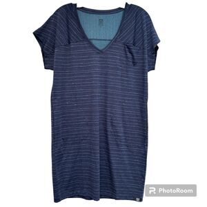 Title Nine NWT Hiolani‎ T-Shirt Dress Mizikuru Blue Print Size Small